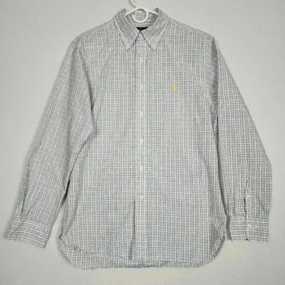 Lot of 2 Polo Ralph Lauren Men’s Button Up Dress Shirts Slim Fit Sz 16 Prpl Blue - Picture 6 of 16